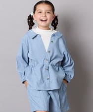 KJBJA31039 a.v.v KIDS(アー・ヴェ・ヴェ) 【セットアップ可能】[120-160]ブライトコールレイヤードフウブラウス ライトブルー