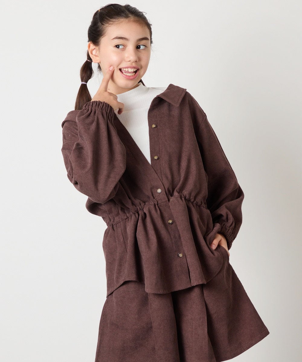 KJBJA31039 a.v.v KIDS(アー・ヴェ・ヴェ) 【セットアップ可能】[120-160]ブライトコールレイヤードフウブラウス ライトブルー