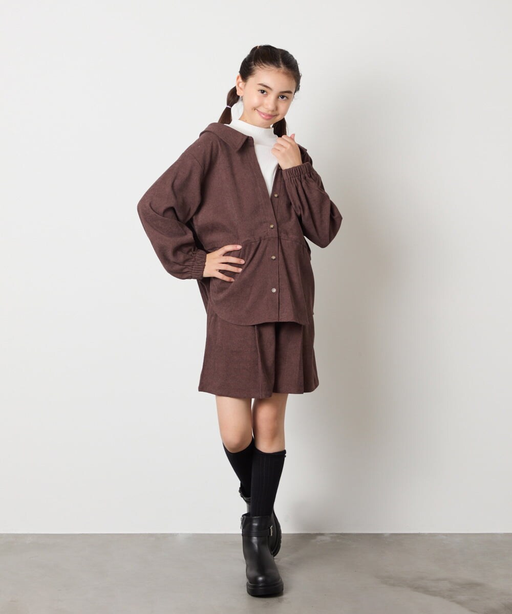 KJBJA31039 a.v.v KIDS(アー・ヴェ・ヴェ) 【セットアップ可能】[120-160]ブライトコールレイヤードフウブラウス ライトブルー