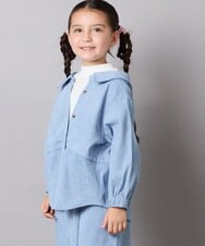 KJBJA31039 a.v.v KIDS(アー・ヴェ・ヴェ) 【セットアップ可能】[120-160]ブライトコールレイヤードフウブラウス ライトブルー