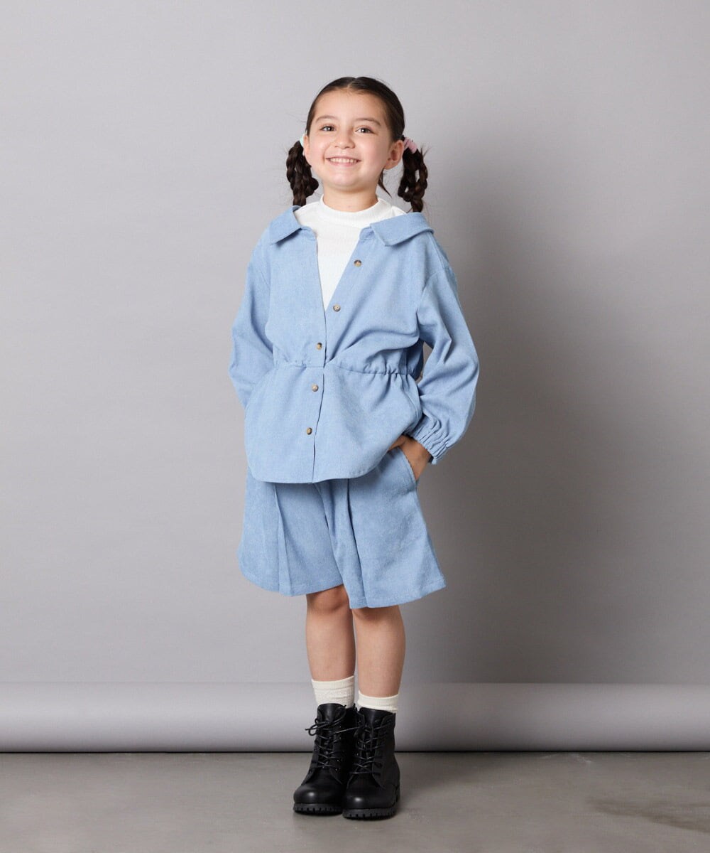 KJBJA31039 a.v.v KIDS(アー・ヴェ・ヴェ) 【セットアップ可能】[120-160]ブライトコールレイヤードフウブラウス ライトブルー