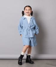 KJBJA31039 a.v.v KIDS(アー・ヴェ・ヴェ) 【セットアップ可能】[120-160]ブライトコールレイヤードフウブラウス ライトブルー