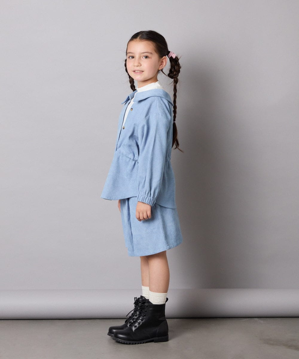 KJBJA31039 a.v.v KIDS(アー・ヴェ・ヴェ) 【セットアップ可能】[120-160]ブライトコールレイヤードフウブラウス ライトブルー
