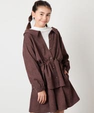 KJBJA31039 a.v.v KIDS(アー・ヴェ・ヴェ) 【セットアップ可能】[120-160]ブライトコールレイヤードフウブラウス ブラウン