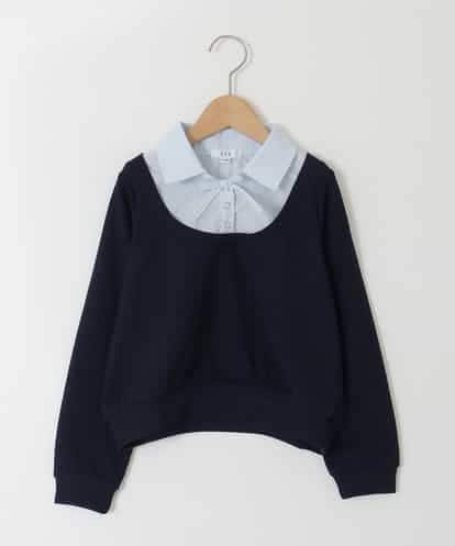 KJBJD02044 a.v.v KIDS [130-160]【洗える/毛玉になりにくい】シャツレイヤー風トップス
