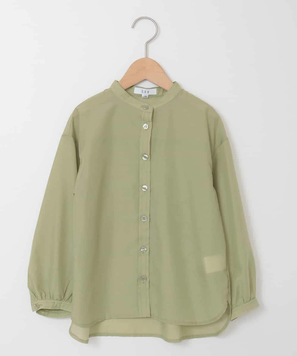 100-130]バンドカラーロングシャツ[WEB限定サイズ](ブラウス・シャツ 