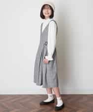 KJBJM01029 a.v.v KIDS(アー・ヴェ・ヴェ) [100-130]スタンドフリルキャンディースリーブブラウス ドット