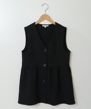 KJBKS41034 a.v.v KIDS(アー・ヴェ・ヴェ) [110-130]【セットアップ対応】ペプラムギャザージレ ブラックジャガード