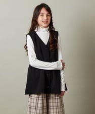 KJBKT41039 a.v.v KIDS(アー・ヴェ・ヴェ) [140-150]【セットアップ対応】ペプラムギャザージレ ブラックジャガード