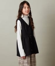 KJBKT41039 a.v.v KIDS(アー・ヴェ・ヴェ) [140-150]【セットアップ対応】ペプラムギャザージレ ブラック