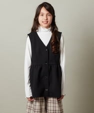 KJBKT41039 a.v.v KIDS(アー・ヴェ・ヴェ) [140-150]【セットアップ対応】ペプラムギャザージレ ブラック