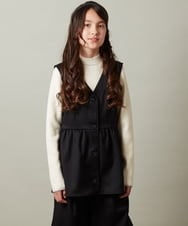 KJBKT41039 a.v.v KIDS(アー・ヴェ・ヴェ) [140-150]【セットアップ対応】ペプラムギャザージレ ブラック