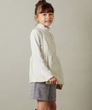 KJBKT41039 a.v.v KIDS(アー・ヴェ・ヴェ) [140-150]【セットアップ対応】ペプラムギャザージレ ブラック