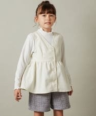 KJBKT41039 a.v.v KIDS(アー・ヴェ・ヴェ) [140-150]【セットアップ対応】ペプラムギャザージレ ブラック