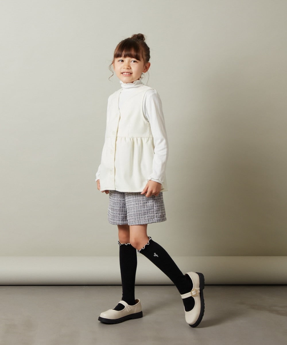 KJBKT41039 a.v.v KIDS(アー・ヴェ・ヴェ) [140-150]【セットアップ対応】ペプラムギャザージレ ブラック