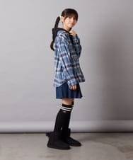 KJBKV40039 a.v.v KIDS(アー・ヴェ・ヴェ) [130]フーディーパーカーシャツレイヤードトップス ブルー