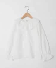 KJBLA40039 a.v.v KIDS(アー・ヴェ・ヴェ) [130-160]フリルカラーブラウス ホワイト