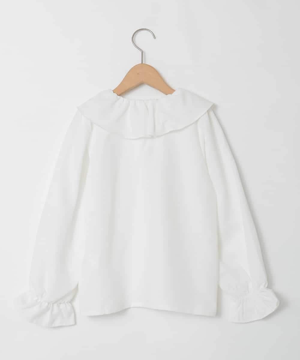 KJBLA40039 a.v.v KIDS(アー・ヴェ・ヴェ) [130-160]フリルカラーブラウス ホワイト