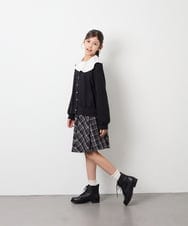 KJCAG07044 a.v.v KIDS(アー・ヴェ・ヴェ) [130-160]スカラップカットカーデ ブラック