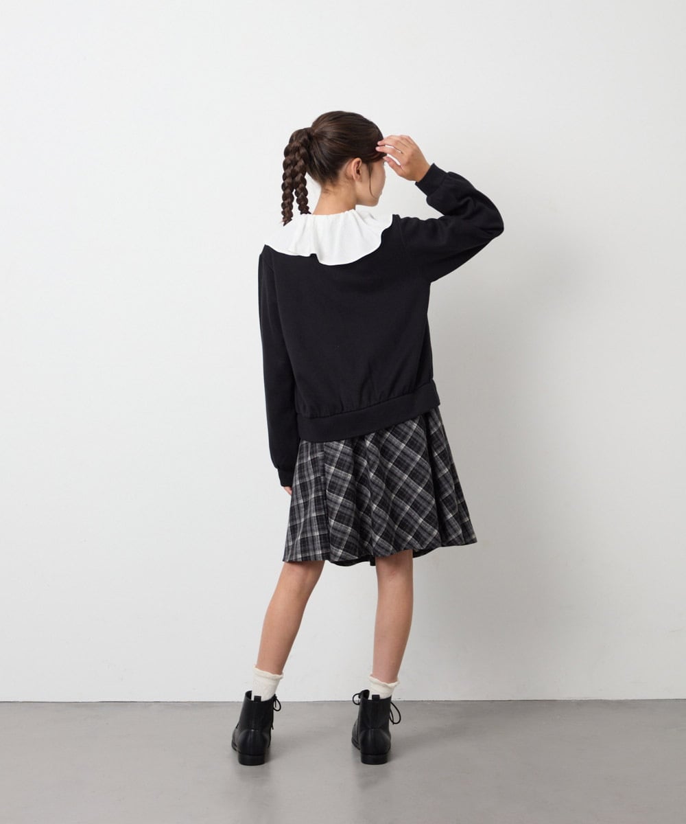 KJCAG07044 a.v.v KIDS(アー・ヴェ・ヴェ) [130-160]スカラップカットカーデ ブラック