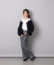 KJCAG07044 a.v.v KIDS(アー・ヴェ・ヴェ) [130-160]スカラップカットカーデ ブラック