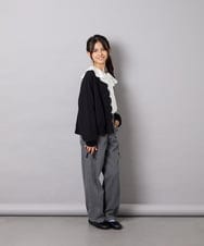 KJCAG07044 a.v.v KIDS(アー・ヴェ・ヴェ) [130-160]スカラップカットカーデ ブラック