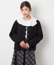 KJCAG07044 a.v.v KIDS(アー・ヴェ・ヴェ) [130-160]スカラップカットカーデ ブラック