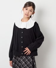 KJCAG07044 a.v.v KIDS(アー・ヴェ・ヴェ) [130-160]スカラップカットカーデ ブラック
