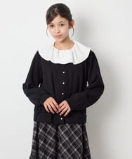 KJCAG07044 a.v.v KIDS(アー・ヴェ・ヴェ) [130-160]スカラップカットカーデ ブラック
