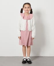 KJCEA30039 a.v.v KIDS(アー・ヴェ・ヴェ) [110-130]パール調ボタンカーデ ホワイト