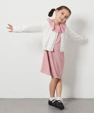 KJCEA30039 a.v.v KIDS(アー・ヴェ・ヴェ) [110-130]パール調ボタンカーデ ホワイト