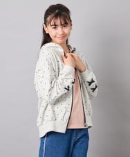 KJCED30044 a.v.v KIDS(アー・ヴェ・ヴェ) [120-160]レースアップパーカー ライトグレー