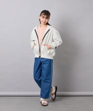 KJCED30044 a.v.v KIDS(アー・ヴェ・ヴェ) [120-160]レースアップパーカー ライトグレー