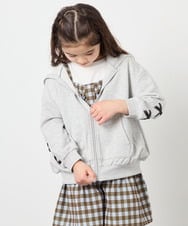 KJCED30044 a.v.v KIDS(アー・ヴェ・ヴェ) [120-160]レースアップパーカー グレー