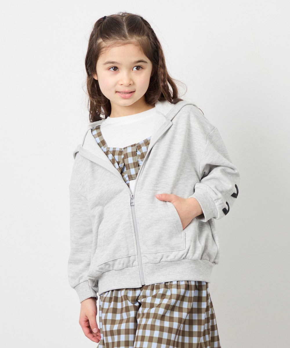 KJCED30044 a.v.v KIDS(アー・ヴェ・ヴェ) [120-160]レースアップパーカー グレー