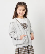 KJCED30044 a.v.v KIDS(アー・ヴェ・ヴェ) [120-160]レースアップパーカー グレー