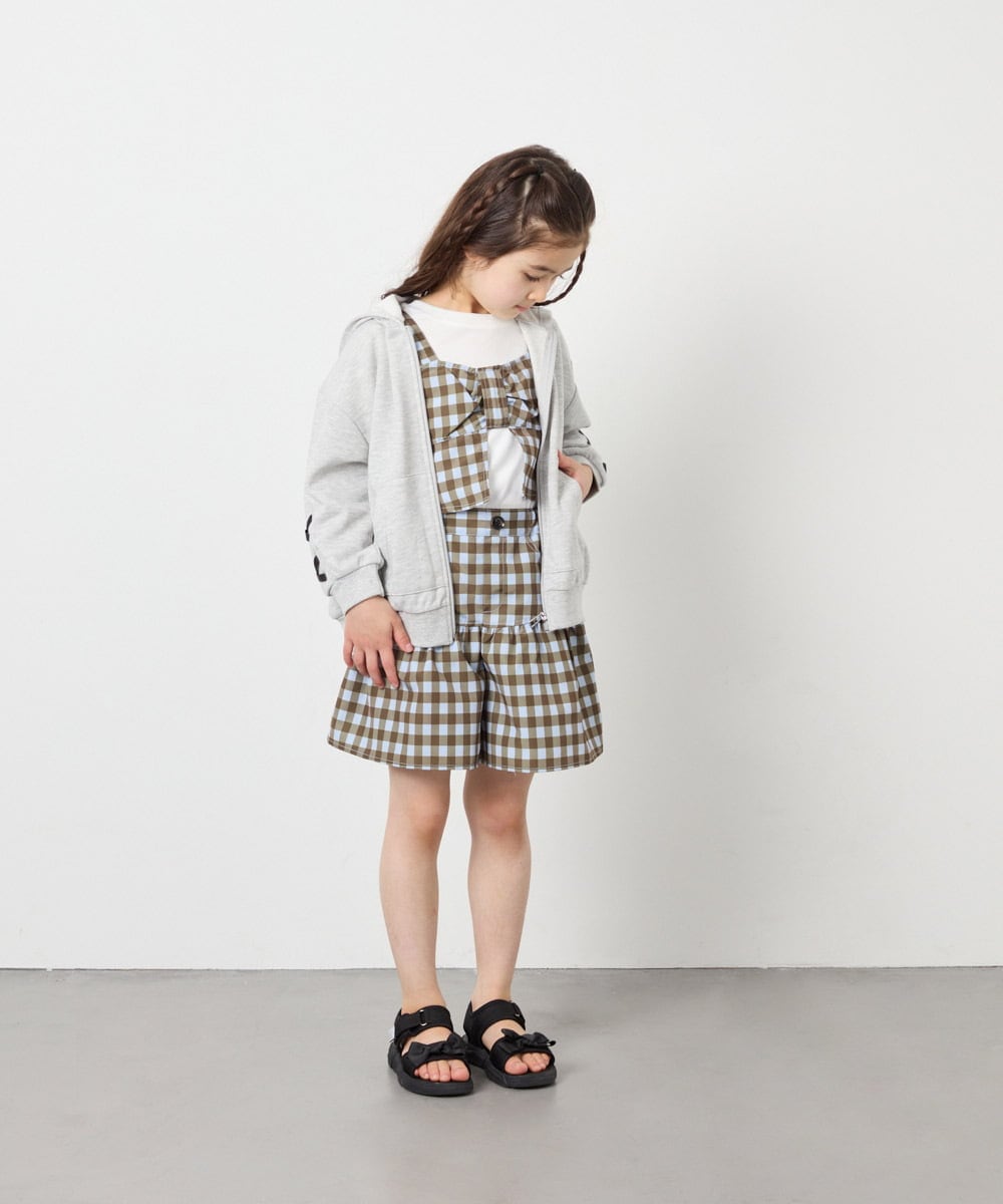 KJCED30044 a.v.v KIDS(アー・ヴェ・ヴェ) [120-160]レースアップパーカー グレー