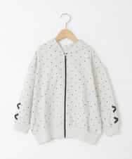 KJCED30044 a.v.v KIDS(アー・ヴェ・ヴェ) [120-160]レースアップパーカー ライトグレー