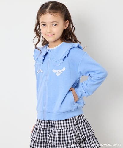 KJCED80049 a.v.v KIDS 【数量限定】[110-160][シナモロール＆ポチャッコ]フリル衿スウェットカーディガン