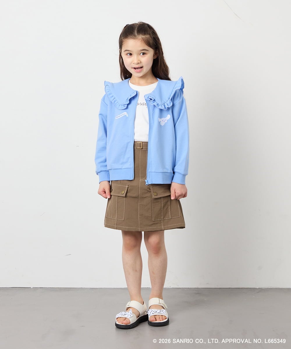 KJCED80049 a.v.v KIDS(アー・ヴェ・ヴェ) 【数量限定】[110-160][シナモロール＆ポチャッコ]フリル衿スウェットカーディガン ブルー