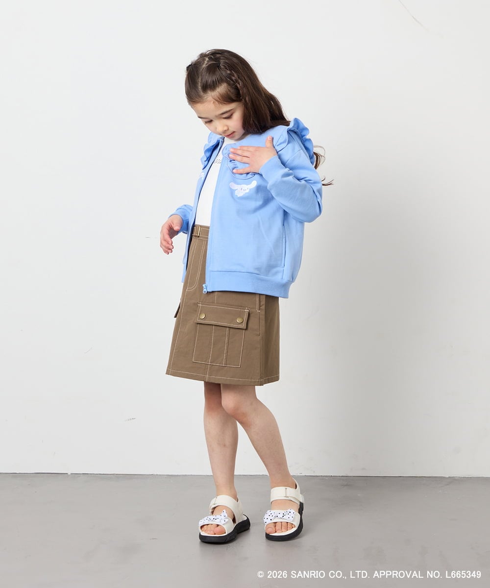 KJCED80049 a.v.v KIDS(アー・ヴェ・ヴェ) 【数量限定】[110-160][シナモロール＆ポチャッコ]フリル衿スウェットカーディガン ブルー