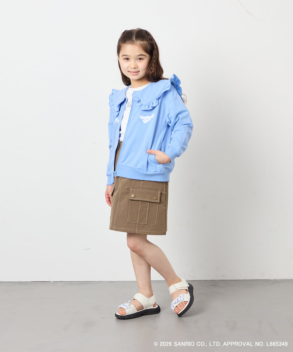 KJCED80049 a.v.v KIDS(アー・ヴェ・ヴェ) 【数量限定】[110-160][シナモロール＆ポチャッコ]フリル衿スウェットカーディガン ブルー