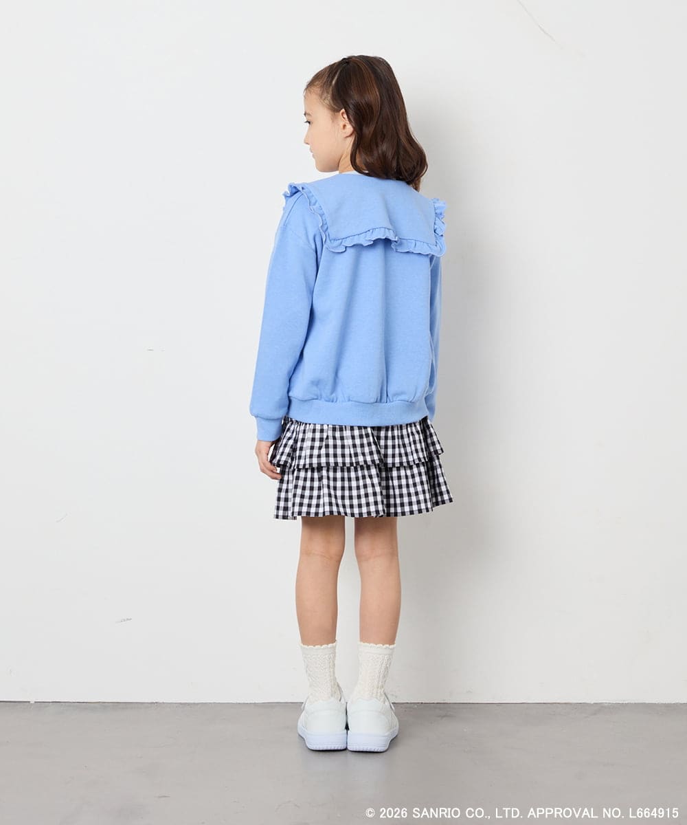 KJCED80049 a.v.v KIDS(アー・ヴェ・ヴェ) 【数量限定】[110-160][シナモロール＆ポチャッコ]フリル衿スウェットカーディガン ブルー