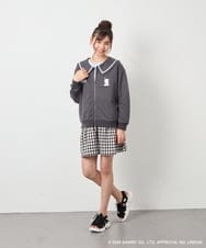 KJCED80049 a.v.v KIDS(アー・ヴェ・ヴェ) 【数量限定】[110-160][シナモロール＆ポチャッコ]フリル衿スウェットカーディガン ダークグレー