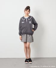 KJCED80049 a.v.v KIDS(アー・ヴェ・ヴェ) 【数量限定】[110-160][シナモロール＆ポチャッコ]フリル衿スウェットカーディガン ダークグレー