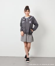 KJCED80049 a.v.v KIDS(アー・ヴェ・ヴェ) 【数量限定】[110-160][シナモロール＆ポチャッコ]フリル衿スウェットカーディガン ダークグレー