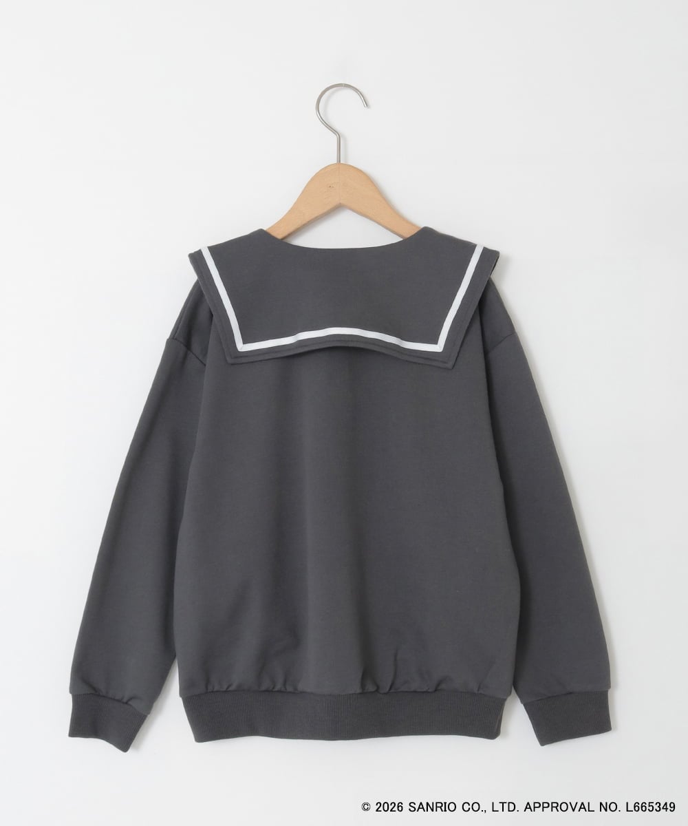 KJCED80049 a.v.v KIDS(アー・ヴェ・ヴェ) 【数量限定】[110-160][シナモロール＆ポチャッコ]フリル衿スウェットカーディガン ダークグレー