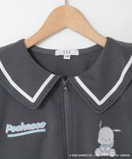 KJCED80049 a.v.v KIDS(アー・ヴェ・ヴェ) 【数量限定】[110-160][シナモロール＆ポチャッコ]フリル衿スウェットカーディガン ダークグレー