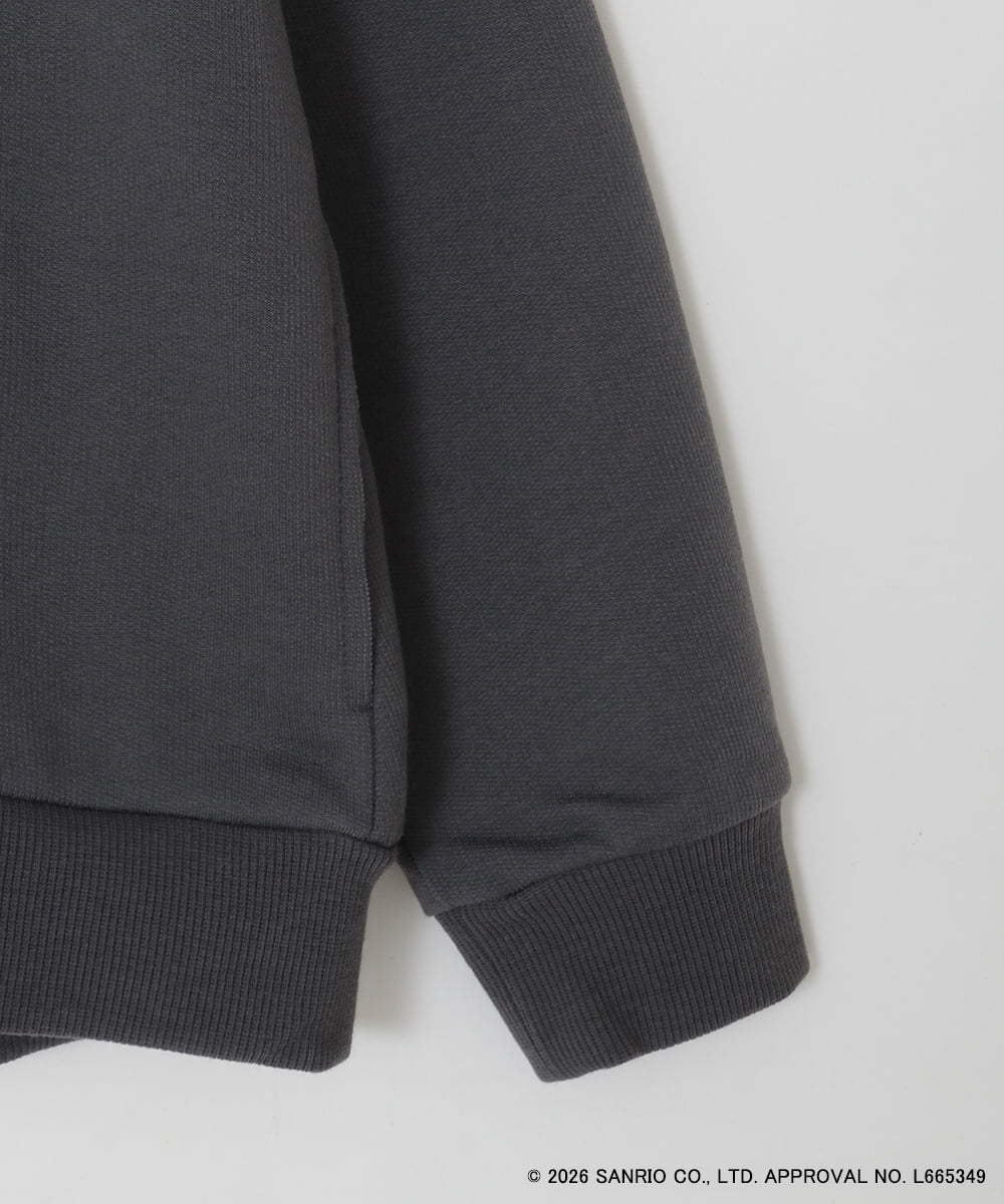 KJCED80049 a.v.v KIDS(アー・ヴェ・ヴェ) 【数量限定】[110-160][シナモロール＆ポチャッコ]フリル衿スウェットカーディガン ダークグレー