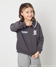 KJCED80049 a.v.v KIDS(アー・ヴェ・ヴェ) 【数量限定】[110-160][シナモロール＆ポチャッコ]フリル衿スウェットカーディガン ダークグレー